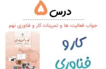 جواب پودمان هدایت تحصیلی – حرفه‌ای کار و فناوری نهم